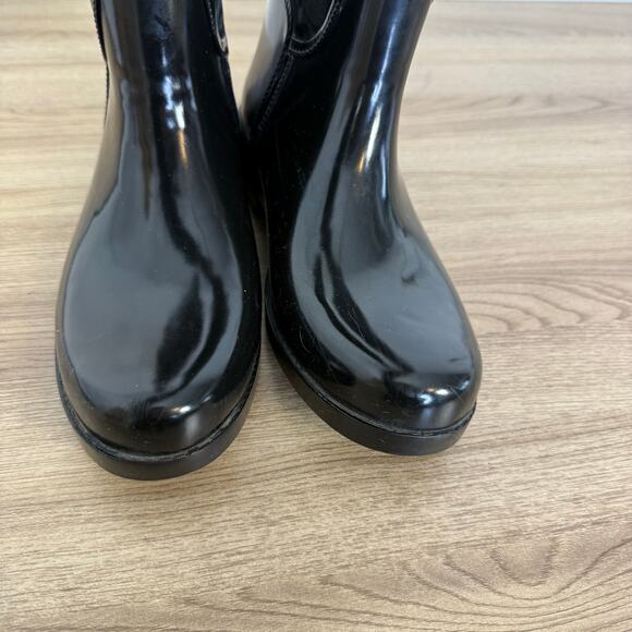 Coach Womens Black Logo To the Knee Tristee Rain Boot Size 7 - Picture 4 of 16